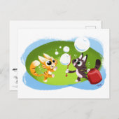 Carte Postale BLOWING BUBBLES CATS de Jeff Willis (Devant / Derrière)