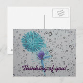 Carte Postale Blue Abstrait Firework Penser à vous (Devant / Derrière)
