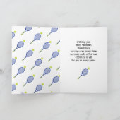 Carte postale Blue and green Tennis Ace Birthday (Intérieur)