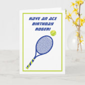 Carte postale Blue and green Tennis Ace Birthday (Fleur jaune)