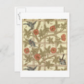 Carte Postale Blue and orange trellis wallpaper design, 1864 (Devant / Derrière)