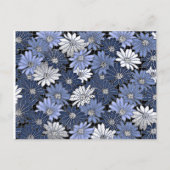 Carte Postale Blue and white daisy pattern (Devant)