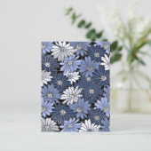 Carte Postale Blue and White Daisy Pattern (Debout devant)
