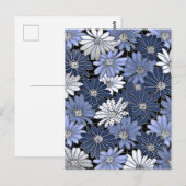Carte Postale Blue and White Daisy Pattern (Devant / Derrière)