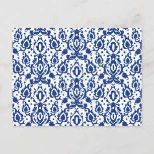 Carte Postale Blue and White Moroccan Casbah Damask