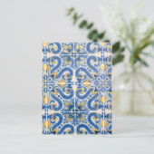 Carte Postale Blue and yellow tile, Portugal (Debout devant)