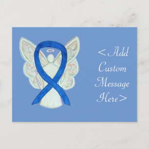 Carte postale Blue Awareness Ribbon Angel Custom A