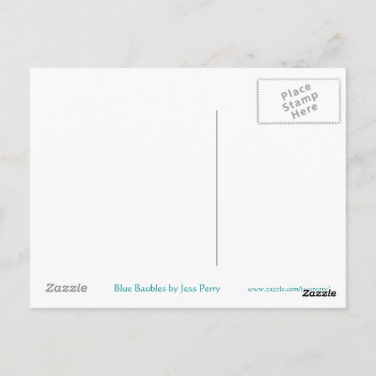 Carte postale Blue Baubles (Dos)