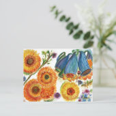 Carte postale Blue Bell Zinnia Flower2 (Debout devant)