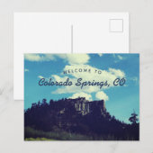 Carte Postale Blue Bienvenue à Colorado Springs Pulpit Rock (Devant / Derrière)