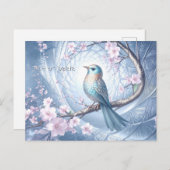 Carte Postale Blue Bird Floral Postcard (Devant / Derrière)