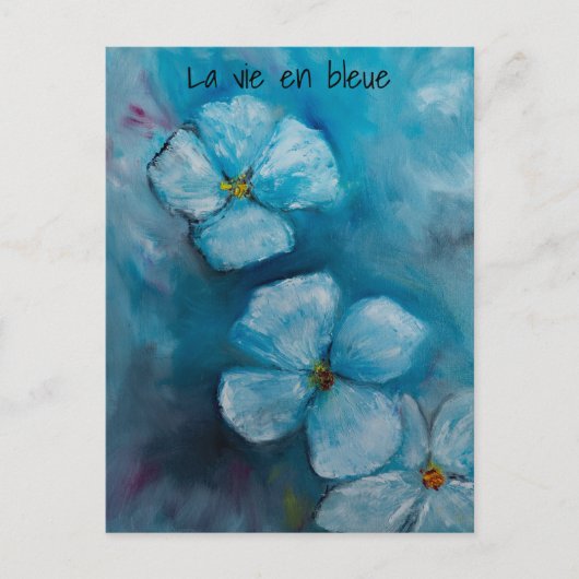 Carte Postale Blue blossoms „la vie en bleue“ postkarte (Devant)