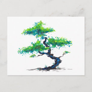 Carte postale Blue Bonsai Aquarelles