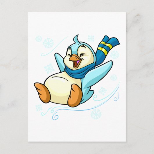 Carte Postale Blue Bruce glissant sur la glace (Devant)