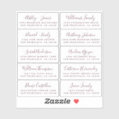 Carte postale Blue Calligraphy Étiquettes de adres (Feuille)