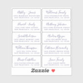 Carte postale Blue Calligraphy Étiquettes de adres (Feuille)