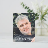 Carte Postale Blue Celebration of Life With Photo Funeral Invita (Debout devant)