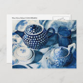 Carte postale Blue China Plats (Devant / Derrière)