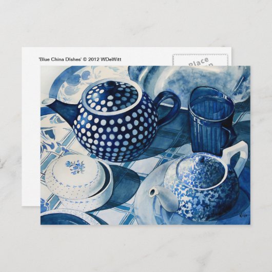 Carte postale Blue China Plats (Devant / Derrière)