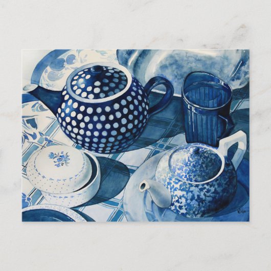 Carte postale Blue China Plats (Devant)