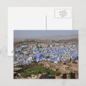 Carte Postale Blue City vue depuis le fort Mehrangarh / Jodhpur. (Devant / Derrière)