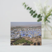 Carte Postale Blue City vue depuis le fort Mehrangarh / Jodhpur. (Debout devant)