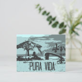 Carte Postale Blue Costa Rica Pura Vida Surfer (Debout devant)