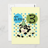 Carte Postale Blue Cow 3e Anniversaire Tshirts et cadeaux (Devant / Derrière)