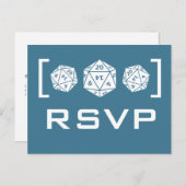 Carte postale Blue D20 Dice Gamer RSVP (Devant / Derrière)