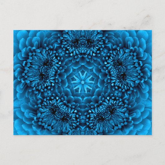 Carte Postale BLUE DAHLIA FlOWER Abstrait Floral (Devant)