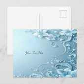 Carte Postale Blue Decorative Floral Postcard (Devant / Derrière)