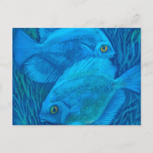 Carte Postale Blue Discussions, Poisson Tropical Art Animal Sous (Devant)