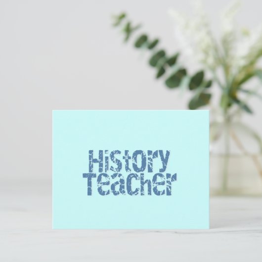 Carte Postale Blue Distressed History Teacher Tshirts et cadeaux (Debout devant)