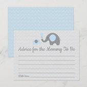Carte Postale Blue Elephant Baby shower Conseils pour maman Cart (Devant / Derrière)