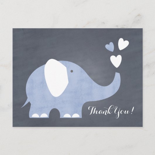 Carte Postale Blue Elephant Heart (Devant)