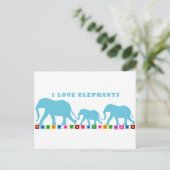 Carte Postale Blue Elephants Walking (Debout devant)