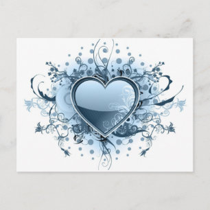 Carte postale Blue Emo Heart