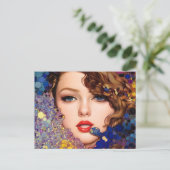 Carte Postale Blue Eyes Blond Abstrait (Debout devant)