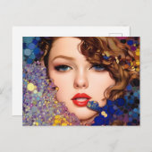 Carte Postale Blue Eyes Blond Abstrait (Devant / Derrière)