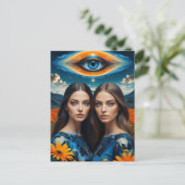 Carte Postale Blue Eyes Surreal Twins (Debout devant)