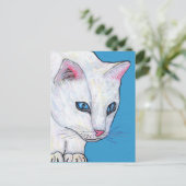 Carte Postale Blue Eyes White Cat (Debout devant)