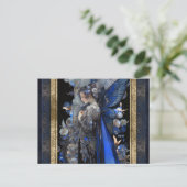 Carte Postale Blue Fairy Femme Imaginaire Art (Debout devant)