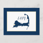 Carte Postale Blue Falmouth Cape Cod Mariage Enregistrer la date (Devant)