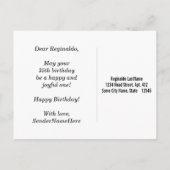 Carte Postale Blue, Faux Gold 35e anniversaire + Nom personnalis (Dos)