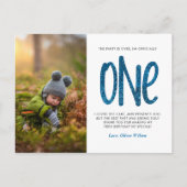 Carte Postale Blue Faux Parties scintillant 1er anniversaire Mer (Devant)