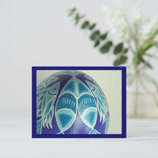 Carte postale Blue Fish Pysanka (Debout devant)