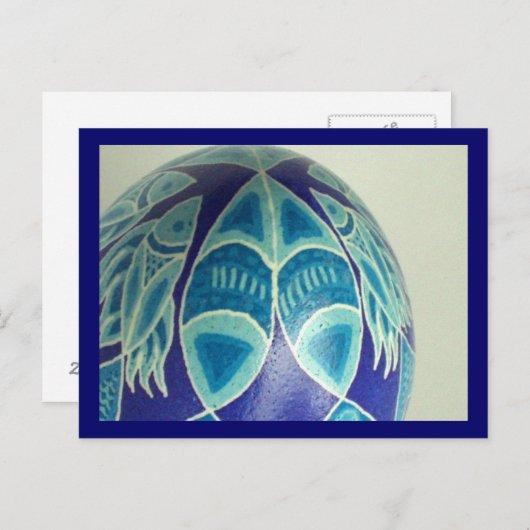Carte postale Blue Fish Pysanka (Devant / Derrière)