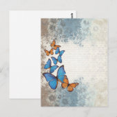 Carte Postale Blue floral (Devant / Derrière)