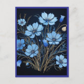CARTE POSTALE BLUE FLOWERS #1 (Devant)