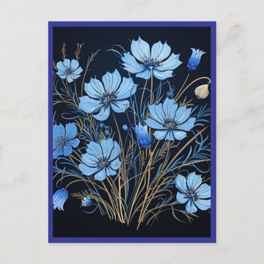 CARTE POSTALE BLUE FLOWERS #1 (Devant)